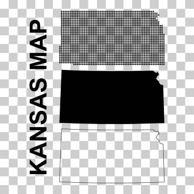 Kansas haritası, Amerika Birleşik Devletleri. Düz konsept vektör çizimi .