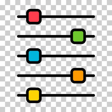 Ses karıştırıcı kontrol simgesi, filtre ses sembolü düğmesi, işaret işareti illüstrasyonunu değiştir .