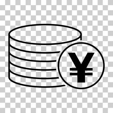 Yuan yığın madeni para, düz simge para tasarımı, nakit işareti vektör illüstrasyonu .