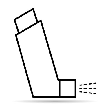 Astım spreyi tasarımı gölge simgesi, ilaç sağlık işareti, grafik vektör illüstrasyonu .