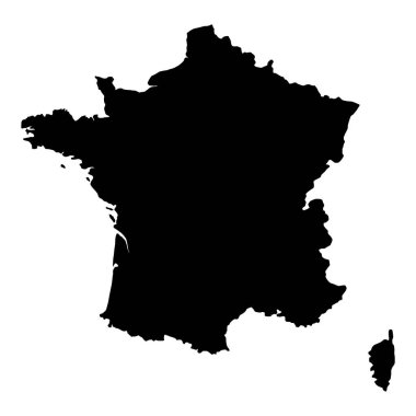 Fransa haritası sembol şekli, seyahat web düz konsept simgesi vektör illüstrasyonu .