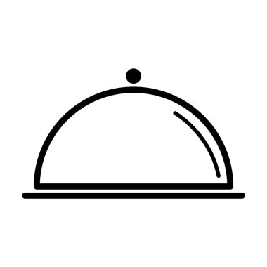 Waiter tray icon, dish menu restaurant web symbol, lunch design vector illustration .