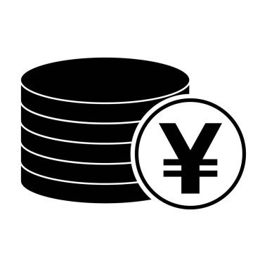 Yuan yığın madeni para, düz simge para tasarımı, nakit işareti vektör illüstrasyonu .