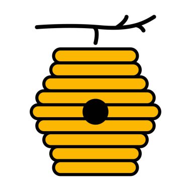 Kovan doğal ikonu, arı ağı düz yaşam alanı işareti, grafik vektör illüstrasyonu .