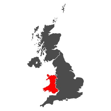 Büyük Britanya Birleşik Krallığı ve Kuzey İrlanda haritası, detaylı web vektör illüstrasyonu .