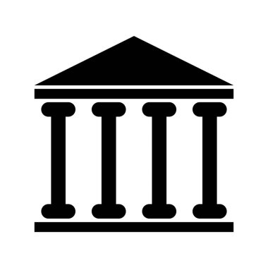 Building university architecture icon, museum roman symbol, flat design vector illustration .