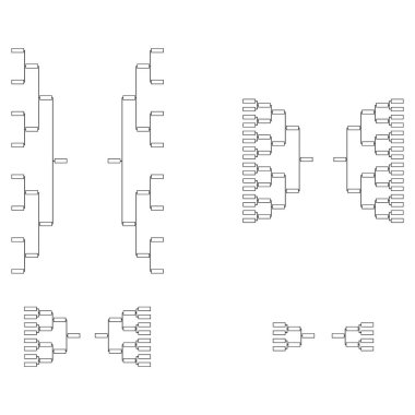 Set of Bracket sport tournament, blank elimination event sign, playoff match vector illustration .