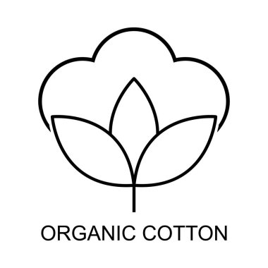 Cotton organic icon, clothing symbol natural symbol, web graphic vector illustration .