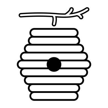 Kovan doğal ikonu, arı ağı düz yaşam alanı işareti, grafik vektör illüstrasyonu .