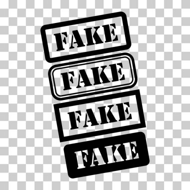 Sahte pul sembolü seti, etiket etiketi işareti düğmesi, metin sancak vektör illüstrasyonu .