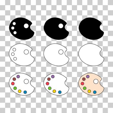 Düz sanat aracı paleti kümesi renk, sanatçı web tasarımı grafik çizimi illüstrasyonuName .