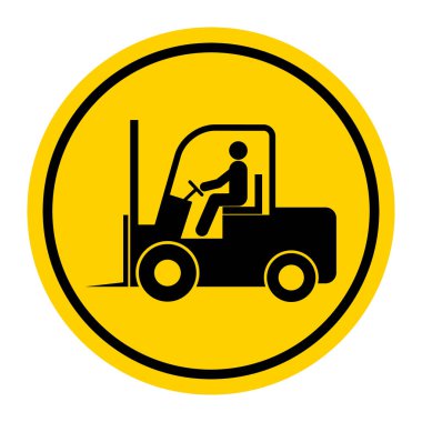 Forklift taşıma simgesi, endüstri aracı makine sembolü, çatal kamyon depo vektör illüstrasyonu .