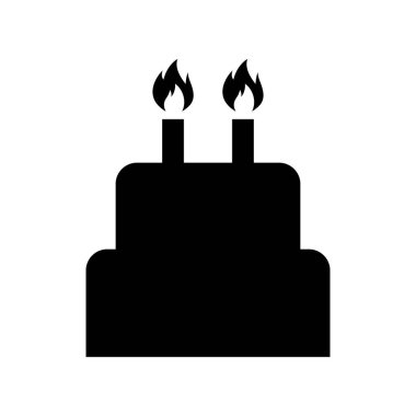 Tatlı pasta ikonu, pastane tatlı besin sembolü, mutlu yıllar grafik vektör çizimi .