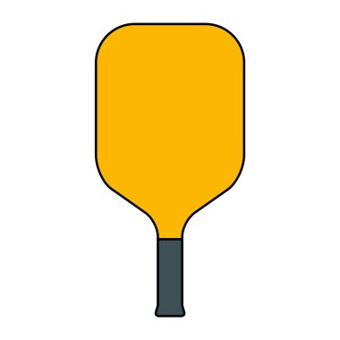 Pickleball raket sporu, kapalı kürek ikonu, web düz sembolü illüstrasyonu .