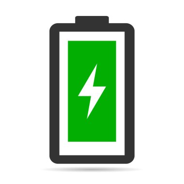 Güç teknolojisi gölge simgesi, pil ağ şekli tasarımı, enerji seviyesi vektör çizimi .