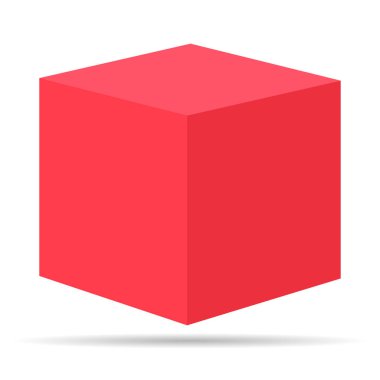 Isometric küp tasarımı, web modern konsept gölge ikonu, geometrik şekil vektör çizimi .