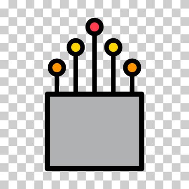 Optik kablo simgesi, teknoloji bilgisi kablo ağı, dijital internet vektör illüstrasyonu .