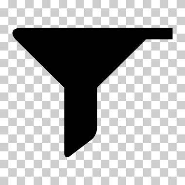 Filtre düğmesi ağ şekli simgesi, düz filtreleme sembolü, huni işareti çizimi .