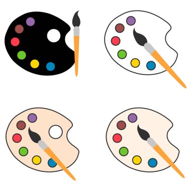 Düz sanat aracı paleti kümesi renk, sanatçı web tasarımı grafik çizimi illüstrasyonuName .