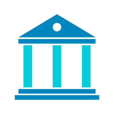 Building university architecture icon, museum roman symbol, flat design vector illustration .