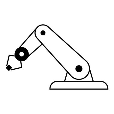 Mekanik robot kol makinesi simgesi, teknoloji hidrolik robot el, vektör illüstrasyonu .
