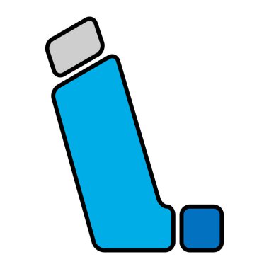 Astım spreyi tasarım ikonu, sağlık sigortası işareti, grafik vektör illüstrasyonu .