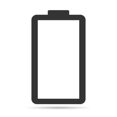 Güç teknolojisi gölge simgesi, pil ağ şekli tasarımı, enerji seviyesi vektör çizimi .