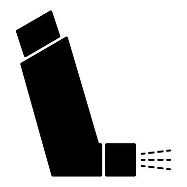 Astım spreyi tasarım ikonu, sağlık sigortası işareti, grafik vektör illüstrasyonu .