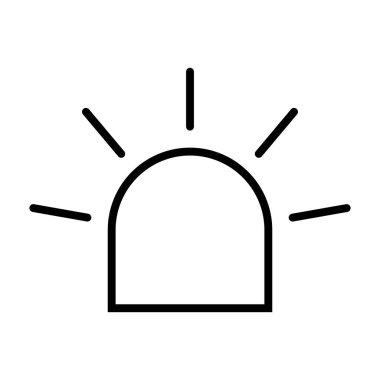 Siren yangın alarmı işareti, tehlike işareti ışık işareti, ambulans polisi uyarı vektör çizimi .