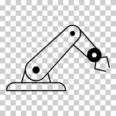 Mekanik robot kol makinesi simgesi, teknoloji hidrolik robot el, vektör illüstrasyonu .