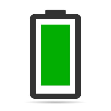 Güç teknolojisi gölge simgesi, pil ağ şekli tasarımı, enerji seviyesi vektör çizimi .