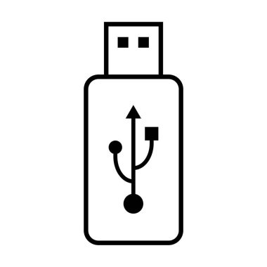 USB simge teknolojisi, bağlantı aygıtı işareti, elektronik taşınabilir sembol, vektör illüstrasyon ortamı .