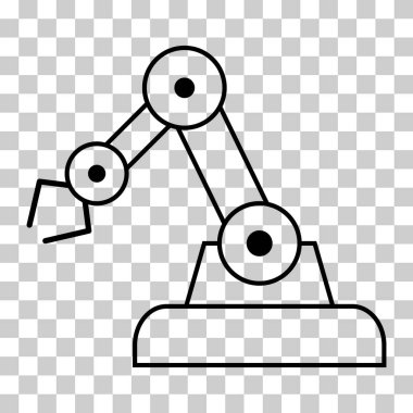 Mekanik robot kol makinesi simgesi, teknoloji hidrolik robot el, vektör illüstrasyonu .