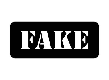 Sahte pul sembolü, etiket etiketi işareti düğmesi, metin sancak vektör illüstrasyonu .