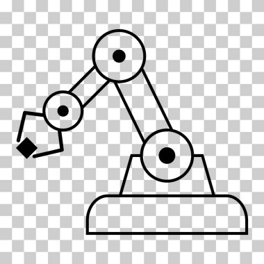 Mekanik robot kol makinesi simgesi, teknoloji hidrolik robot el, vektör illüstrasyonu .