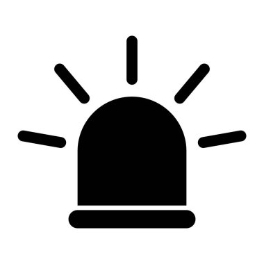 Siren yangın alarmı işareti, tehlike işareti ışık işareti, ambulans polisi uyarı vektör çizimi .