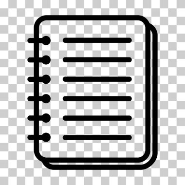 Spiral notebook icon, paper blank page symbol, note web flat vector illustration .