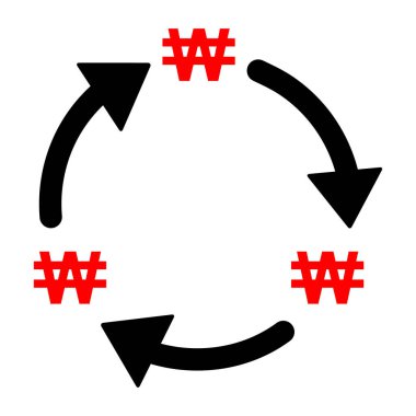 Para değişimi simgesi kazanmak, nakit bilgi ticareti web sembolü, imza vektör illüstrasyonunu dönüştürmek .