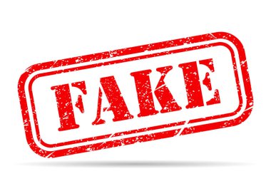 Sahte damga gölge sembolü, etiket işareti düğmesi, metin sancak vektör illüstrasyonu .