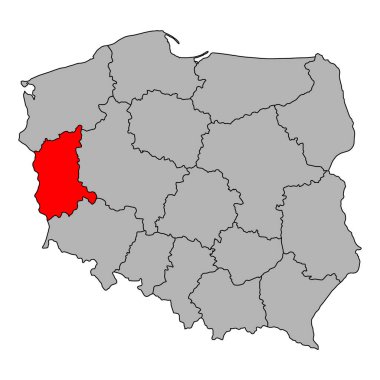 Polonya Lubusz Polonya haritası şekli, seyahat web düz konsept vektör çizimi .