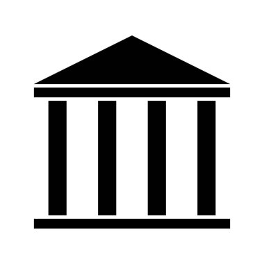 Building university architecture icon, museum roman symbol, flat design vector illustration .