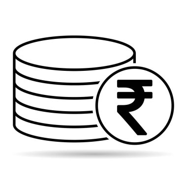 Rupi yığını gölge para, düz simge para tasarımı, nakit işareti vektör illüstrasyonu .