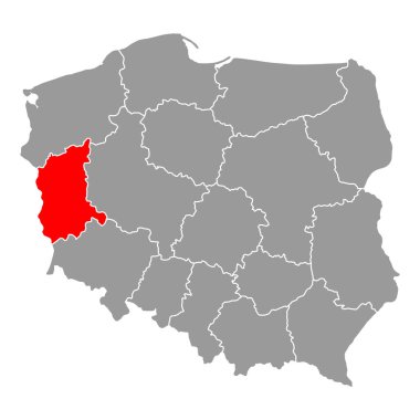 Polonya Lubusz Polonya haritası şekli, seyahat web düz konsept vektör çizimi .