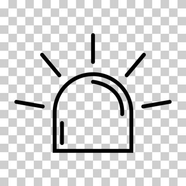 Siren yangın alarmı işareti, tehlike işareti ışık işareti, ambulans polisi uyarı vektör çizimi .