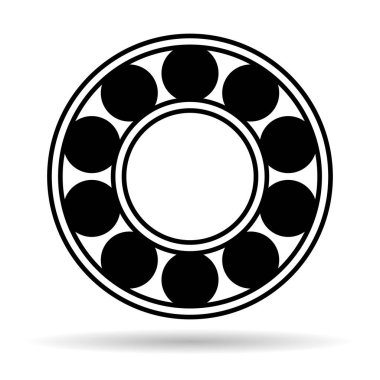 Kerteriz gölge simgesi, yuvarlanan top işareti, düz web tasarım vektör çizimi .