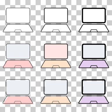 Dizüstü bilgisayarın düz web simgesi, dizüstü bilgisayar teknolojisi sembolü, boş ekran vektör illüstrasyonu .