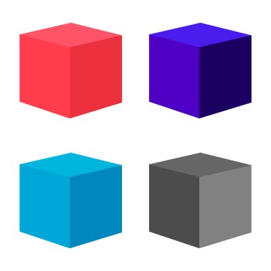 İzometrik küp tasarımı, web modern konsept simgesi, geometrik vektör çizimi .