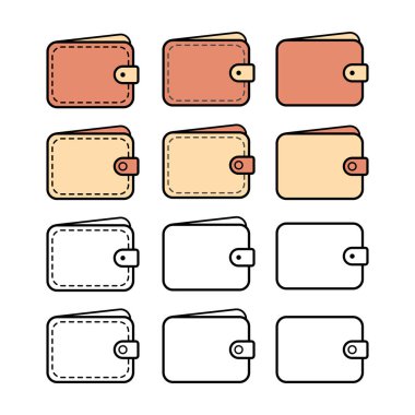 Set of Wallet empty icon, finance flat symbol, economy deposit cash vector illustration .