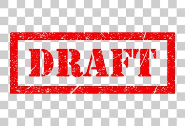 Taslak pul sembolü, etiket etiketi işaret düğmesi, metin sancak vektör illüstrasyonu .