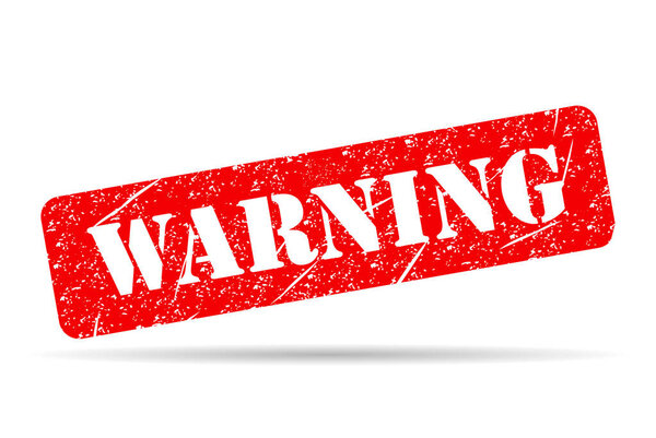 Предупреждающий символ тени штампа, кнопка подписи этикетки, векторная иллюстрация текстового баннера .